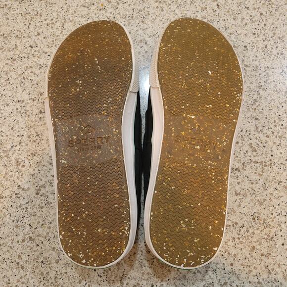 SPERRY Men's Bahama II Seacycled Boat Shoes Canvas Black Green Non-Mark Soles✨️9 - Picture 9 of 12